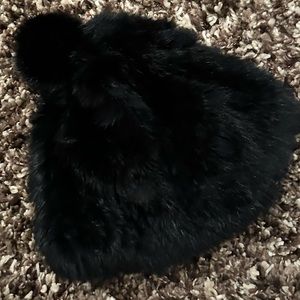 Black Rabbit fur hat